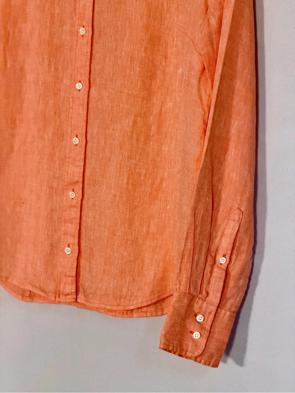 NWT J.Crew Baird McNutt Irish Linen Perfect Shirt Coral Size 6